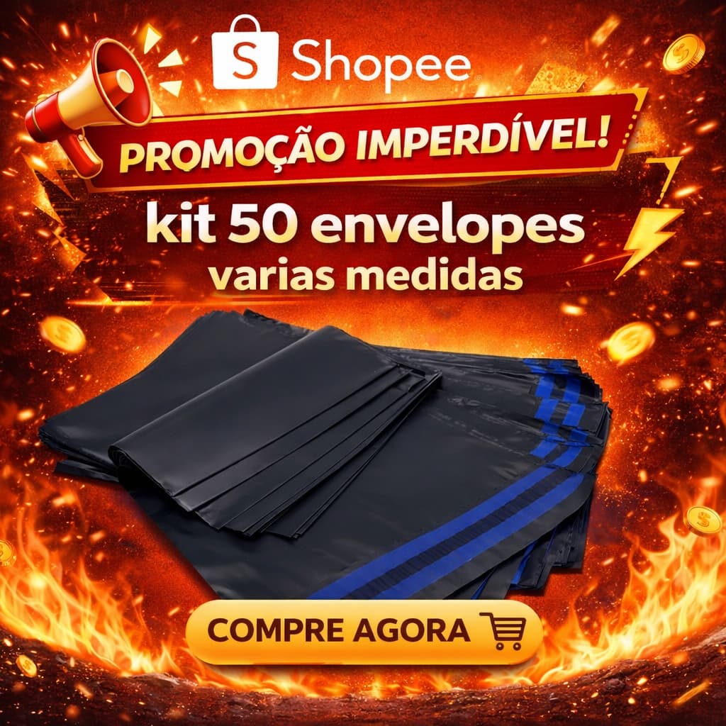 Kit Envelope De Segurança Com 50 Unidades Embalagem Preta - Diversas Medidas