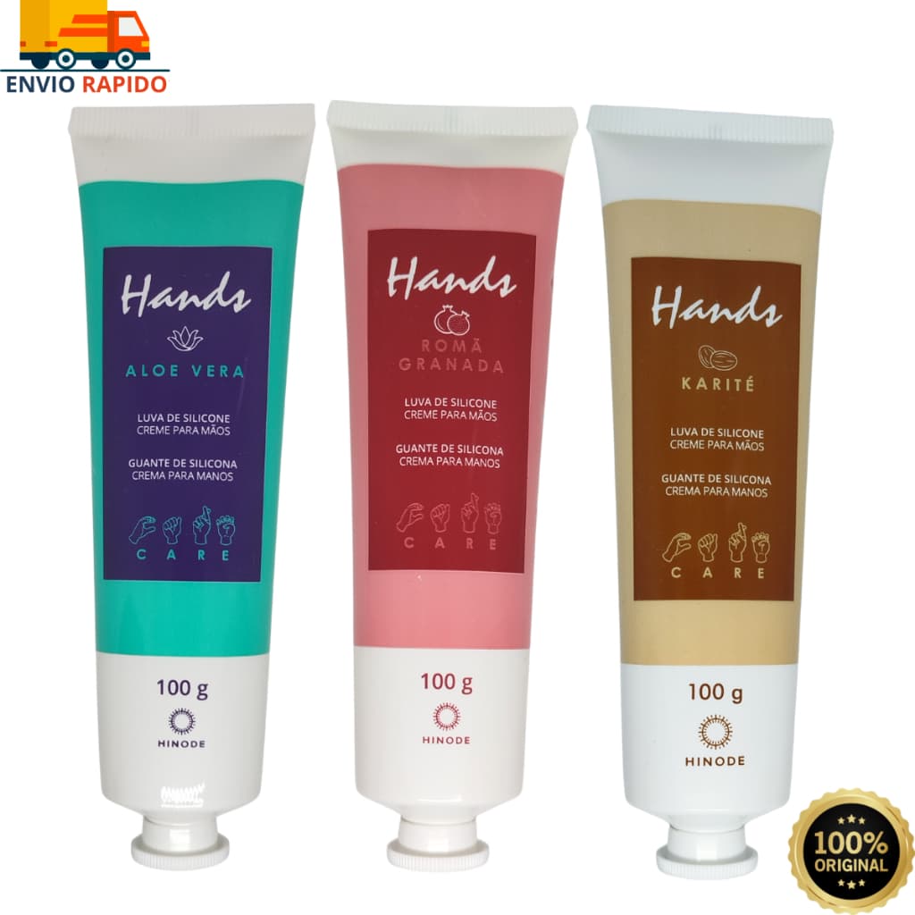 Combo de Hidratação para Mãos Hinode original Aloe Vera + Romã Granada + Karité kit de 3