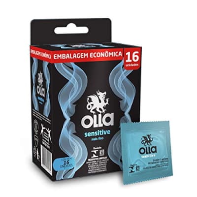 16 Camisinhas Olla Preservativo Sensitive Mais Fina Sensibilidade