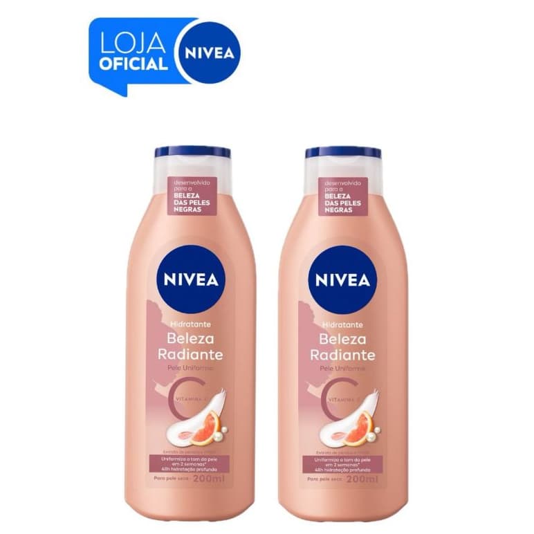 KIT NIVEA Hidratante Corporal Beleza Radiante Pele Uniforme 200ml - 2 unidades BBB 26