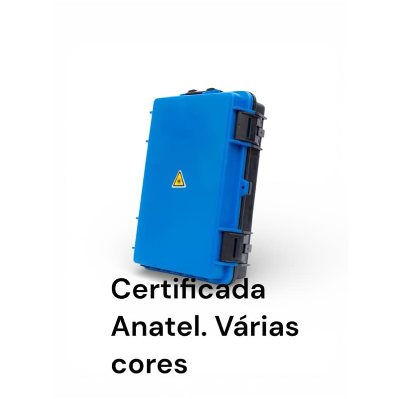 Caixa Cto Terminação Óptica com Bandeja 5 Entradas e 16 Saídas. Anatel homologada