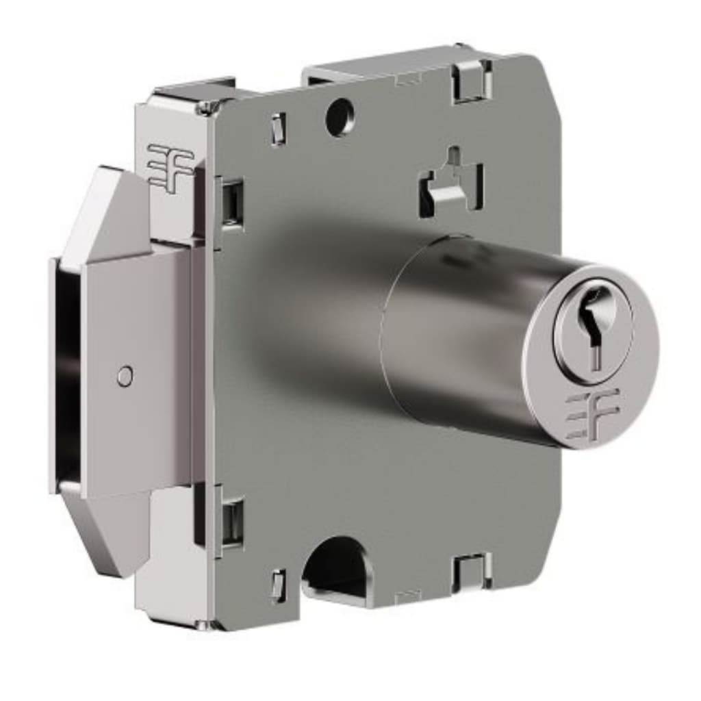 Fechadura Miolo Porta Vidro Correr Blindex Cromado Redond 3f Cromado