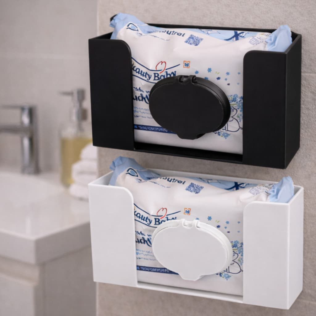 Suporte Porta Lenço Umedecido de Parede para Banheiro Berço  Organizador de Lenços Fixação Fácil