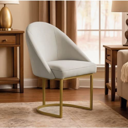 Cadeira Poltrona Decorativa Base Metálica Lua Sala, Escritório , Recepção Diversos Ambientes Suede