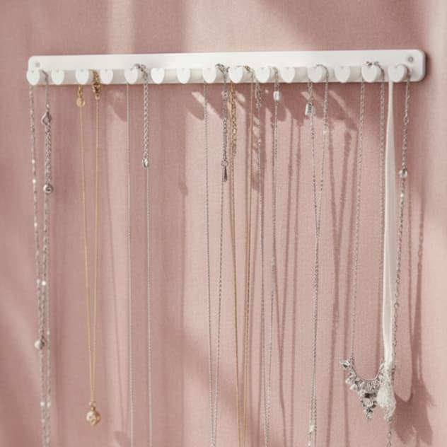 Organizador de Joias Para Pendurar Coração Parede Expositor Anéis Suporte Colar Pulseira Dupla Face