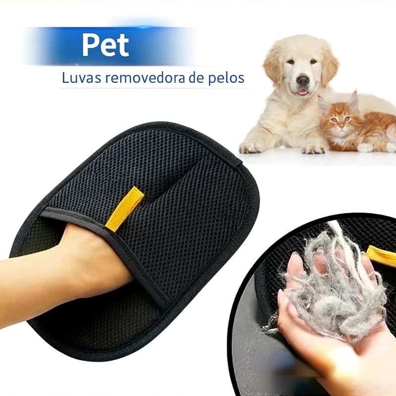 Escova Removedora de Pelos para Pets Animais De Estimação | Luva de Remoção Mágica Cães E Gatos