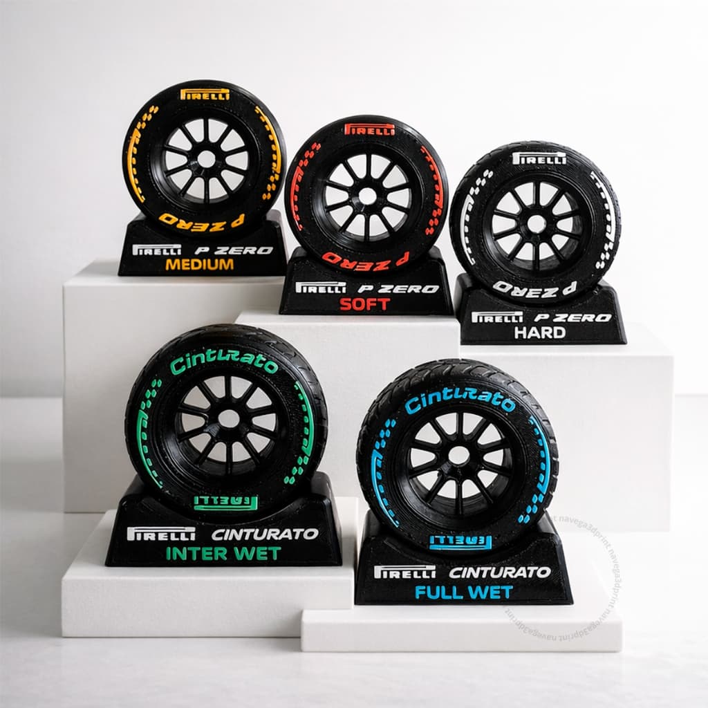 Pneus De Formula 1 Pirelli Coleção P-Zero Cinturato Decoração Miniatura