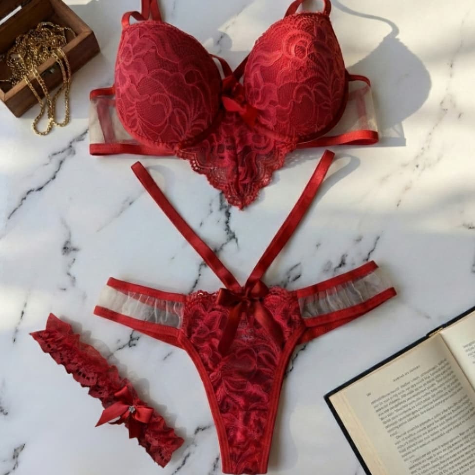 Lingerie Com Bojo Sutia Calcinha e Perneira Lingeries Com Sutiãs e Calcinhas