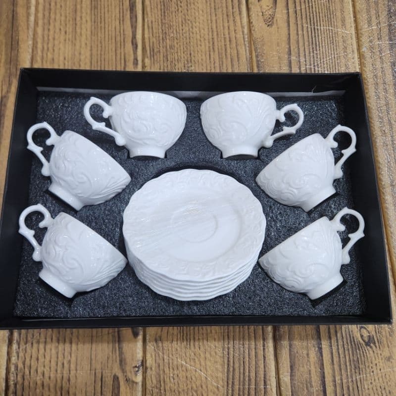 Xícara de café kit com 12 peças de Cerâmica em porcelana Top3
