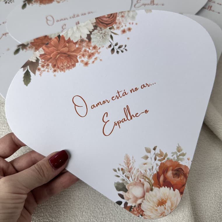 100 Leque Personalizado de Casamento - PRONTA ENTREGA