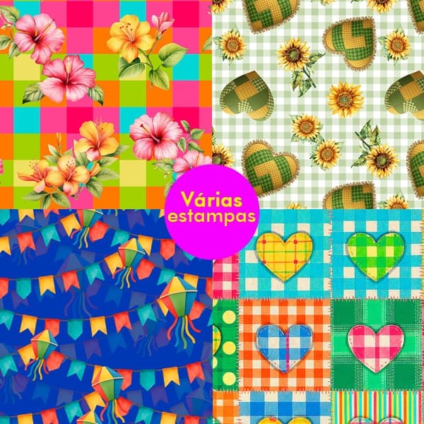 Tecido Tricoline Premium 100% Algodão (50cm x 1,50m) 🌽Festa Junina Tricolandia 2026!🔥