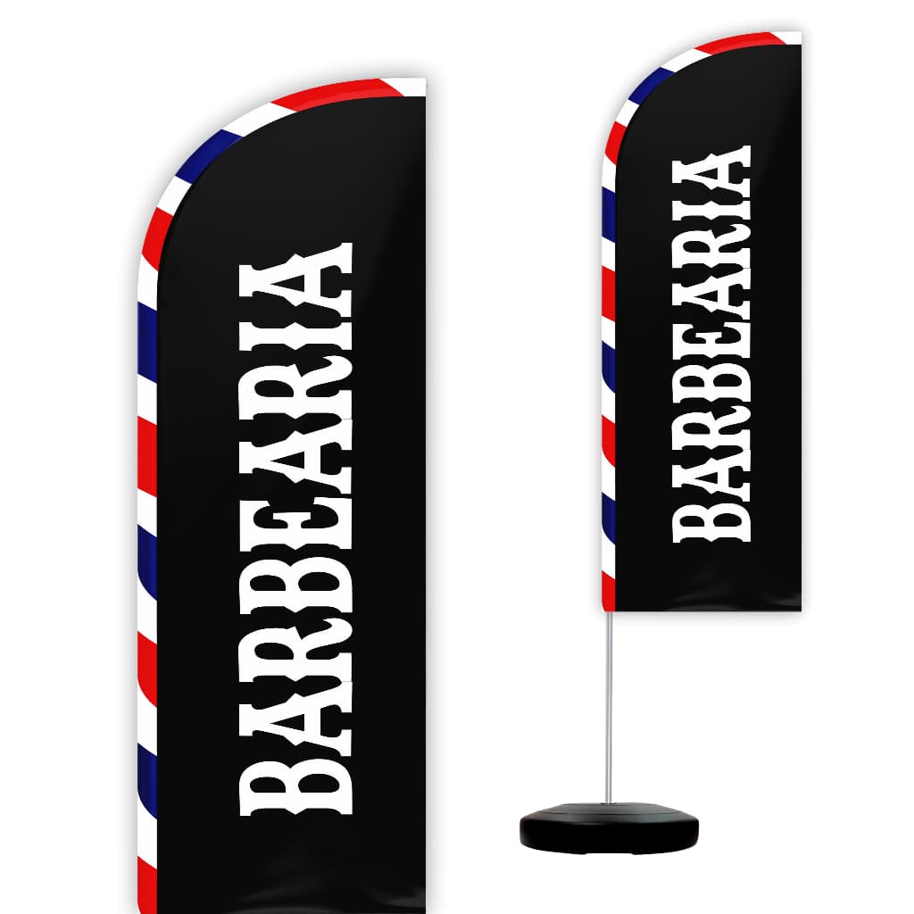 Wind Banner Completo 2,10m Barbearia M4