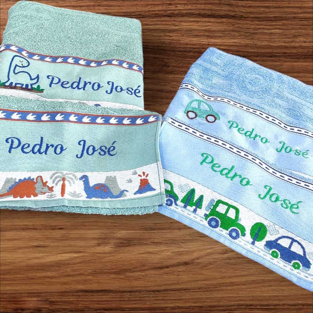 Toalhas Infantis kit (banho +Lavabo) com o Nome bordado/Presente/Valletex