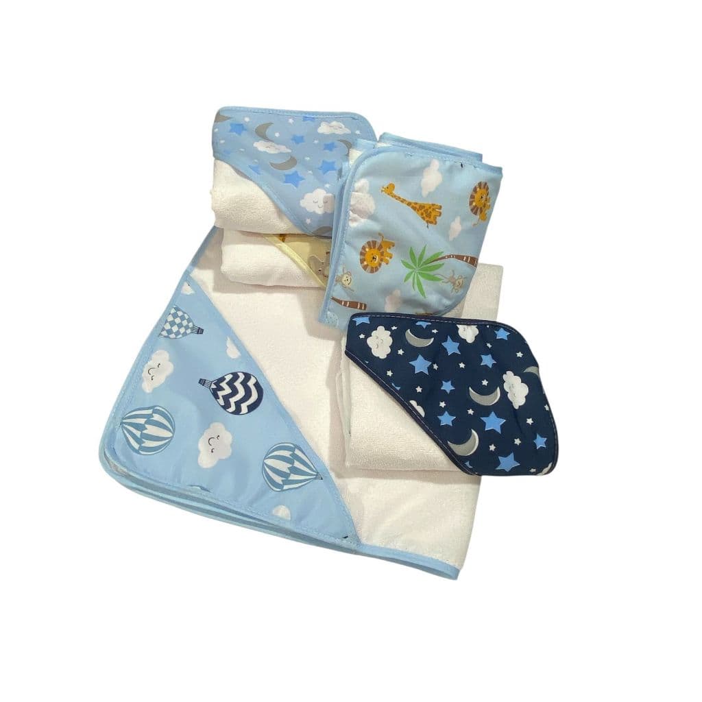 Toalha de Banho Bebê com Capuz em Algodão Macio 70x75cm