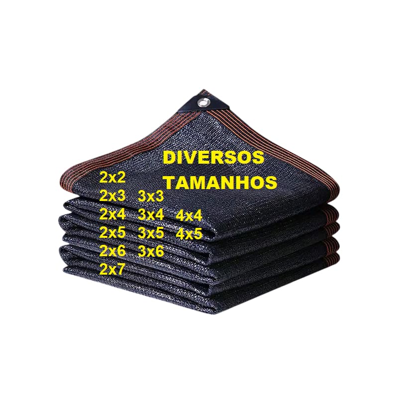 Tela de Sombreamento Preto 90% Diversos tamanhos Sombrite com acabamento Piscina Garagem Toldo Horta