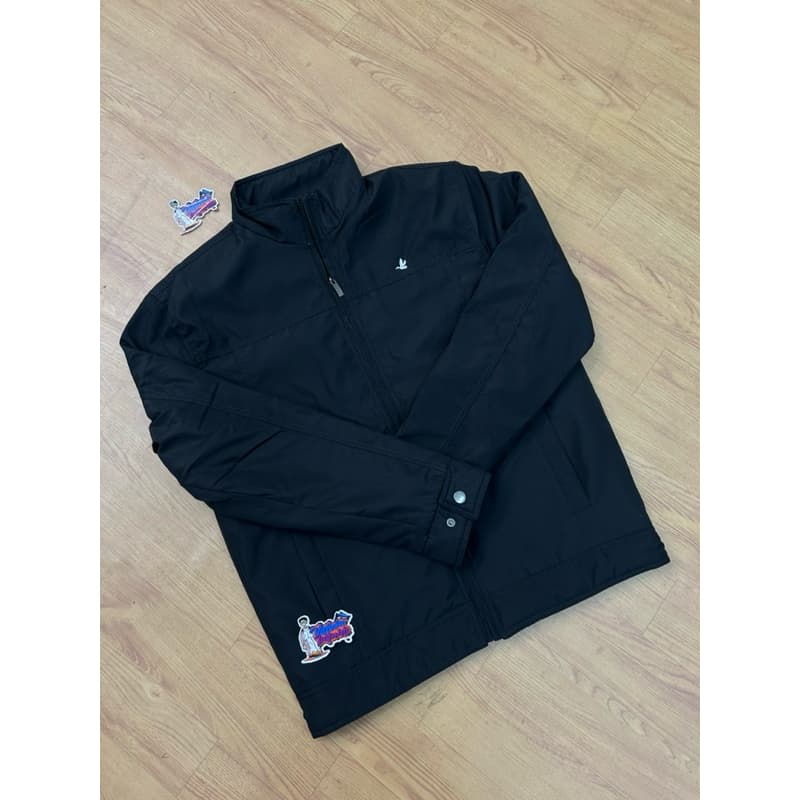 jaqueta brooksfield tecido grosso preto/ azul- envio imediato