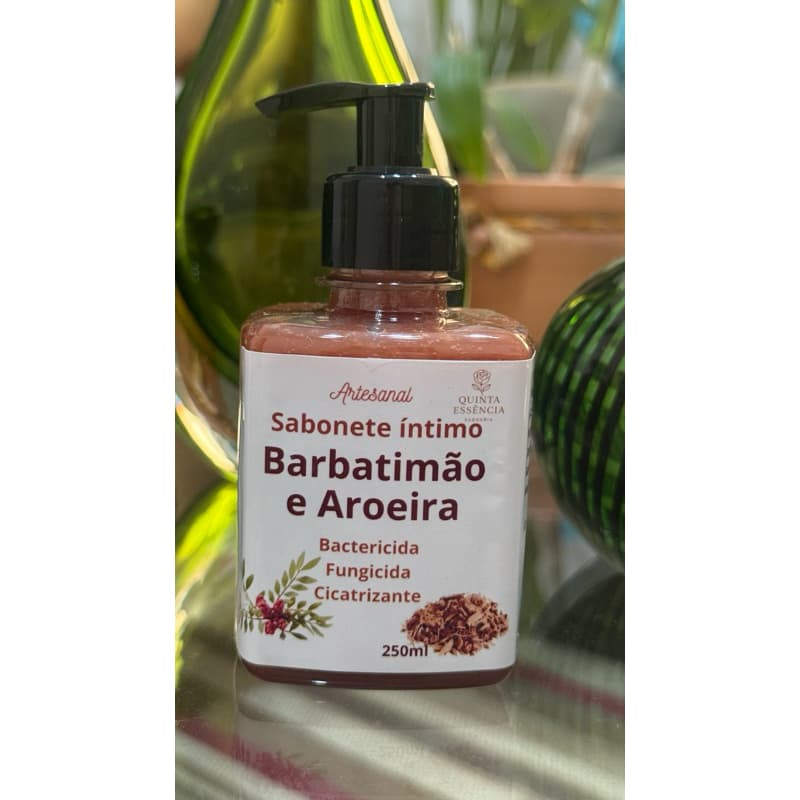 Quinta_Essência, Sabonete líquido natural de Barbatimão e Aroeira, fungicida, bactericida, Cicatrizante 250ml