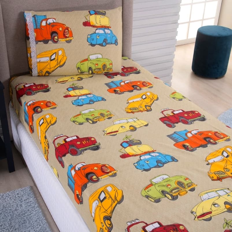 Jogo Lençol Cama Solteiro 2 Peças Microfibra Estampado Infantil Elástico Dinossauro Princesa