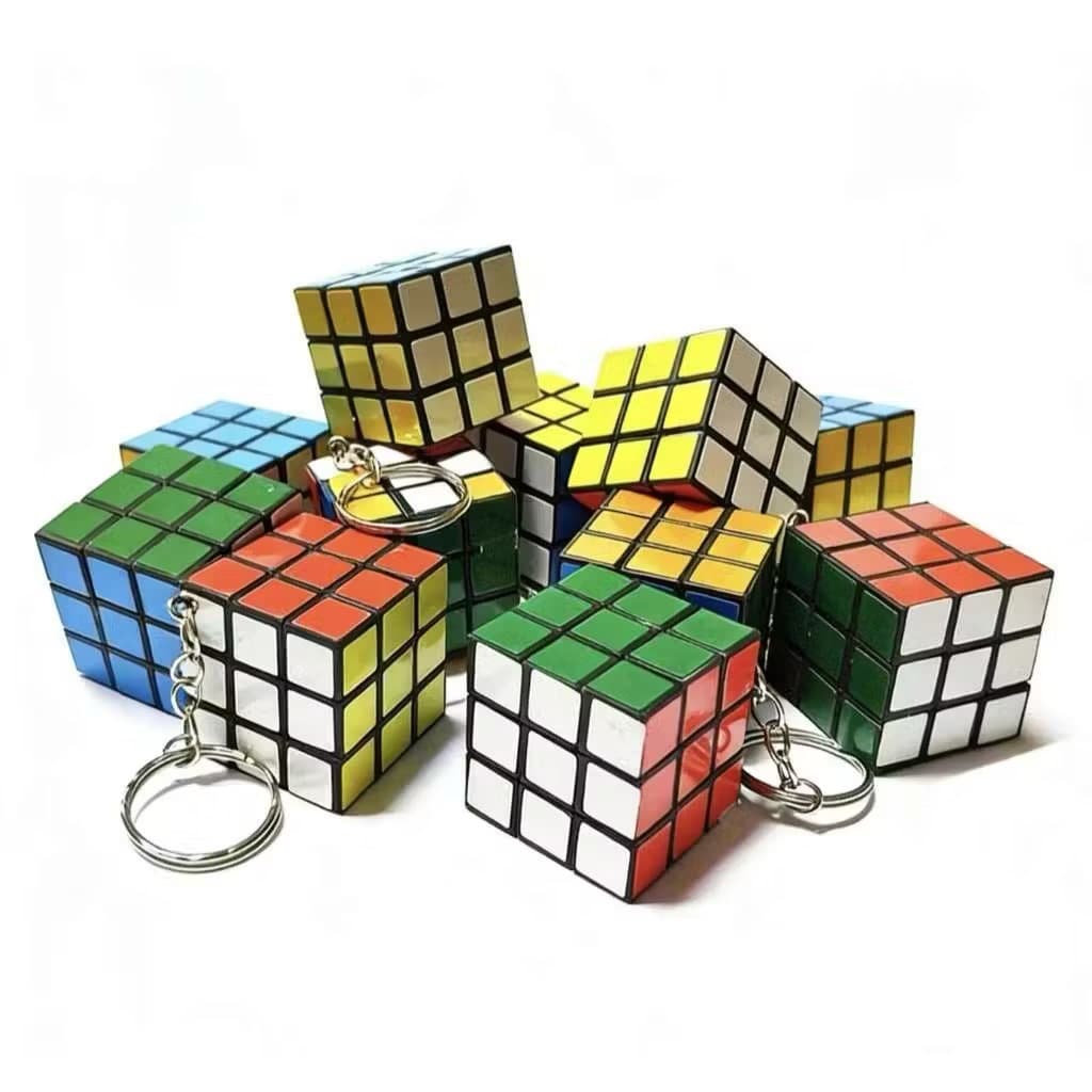 Kit 6 / 12/24 Chaveiro Mini Cubo Mágico Funcional 3cm P/Lembrancinha festa aniversário