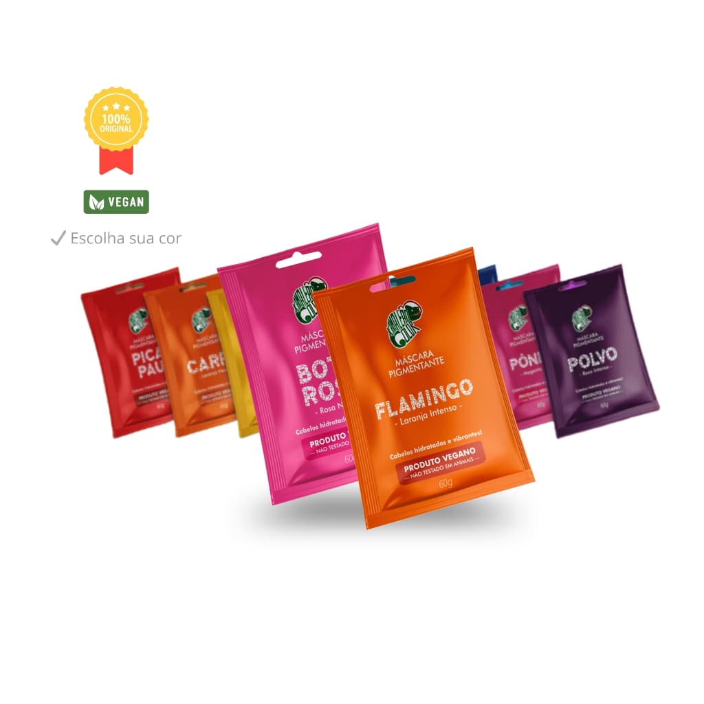 Kamaleão Color Máscara Pigmentante Sachê 60g Tonalizante Fantasia Original 24 Cores