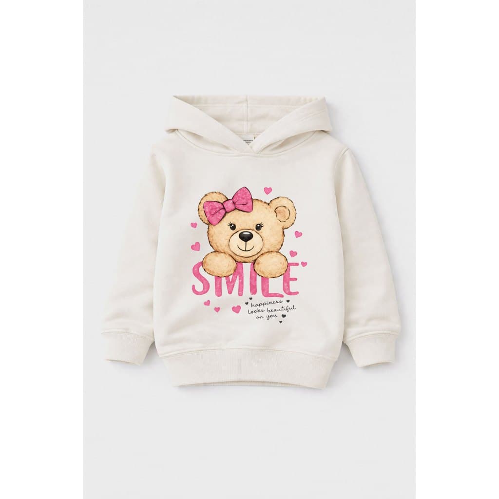 Blusão Moletom Infantil Menina Peluciado com Estampa e Capuz