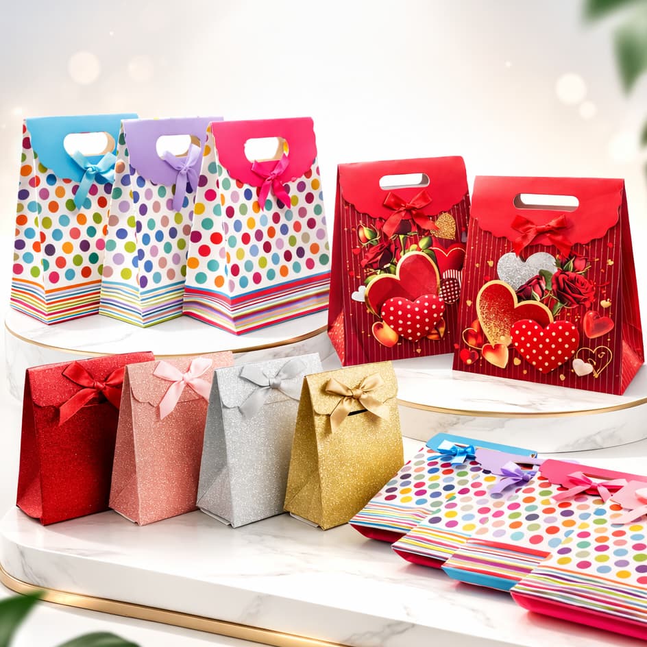 Embalagem Presente Velcro Premium - Caixa tipo Sacola - Mães Aniversário Natal Mulher - Várias Cores