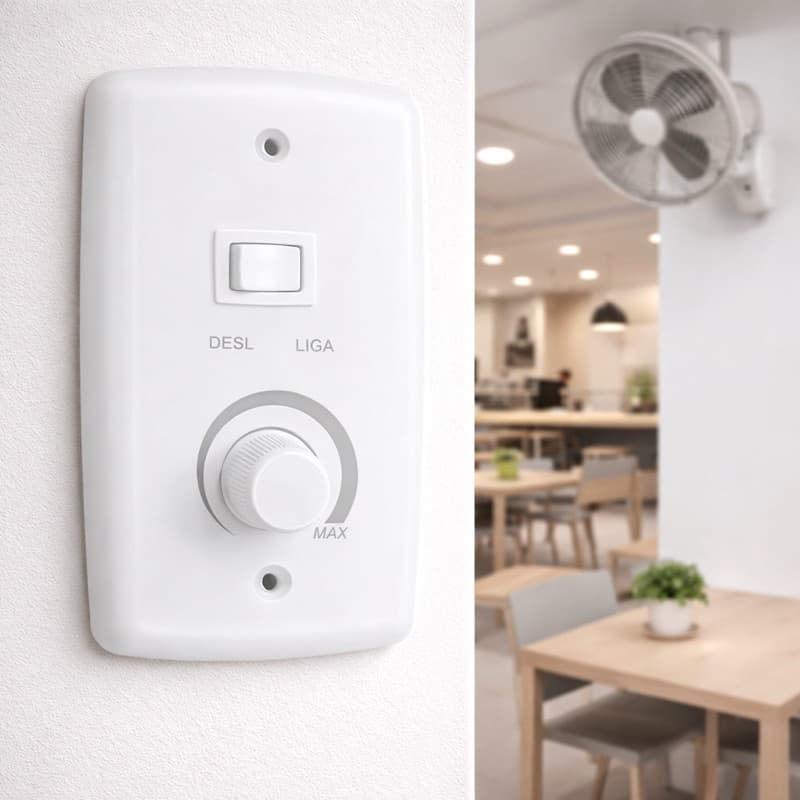 Controle Velocidade Dimmer Ventilador Parede Oscilante e Tecla Universal Biv (02-01)