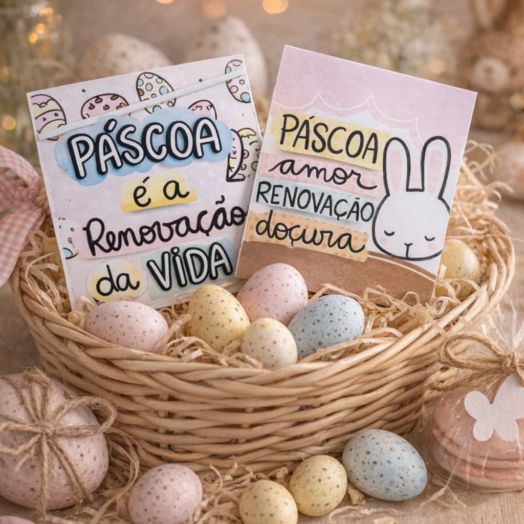 Mini Cartão Páscoa Agradecimento ao Cliente Frases Motivacionais Versículos Bíblicos Tag Encomenda Embalagem