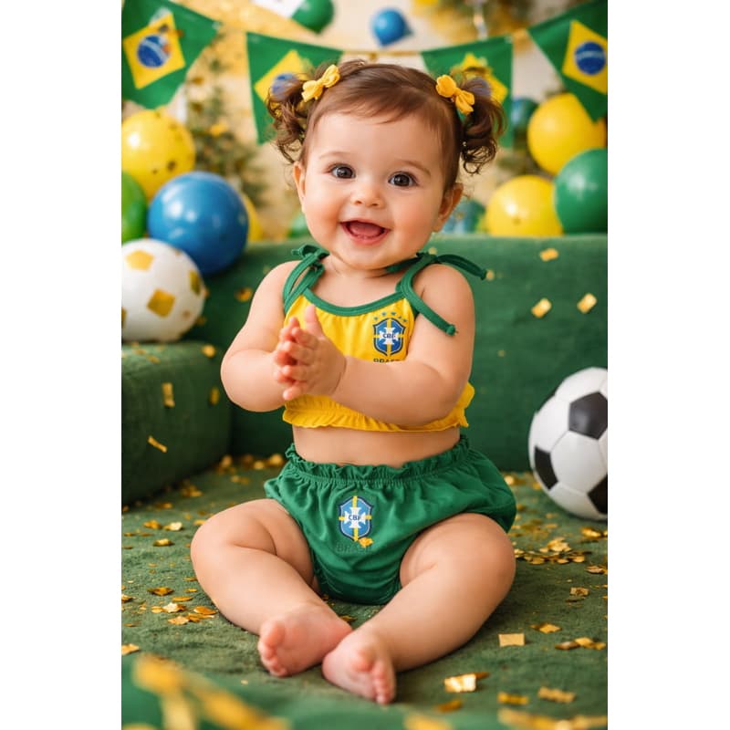 conjunto infantil cropped e calcinha infantil