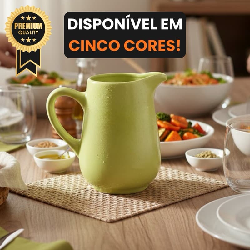 Jarra Gourmet em Porcelana 600ml - Várias Cores Resistente