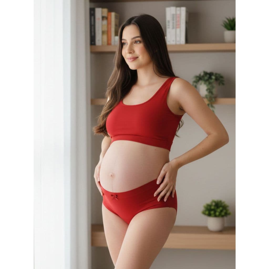 Kit Calcinha GESTANTE Cintura Alta Pós Parto Confortável Tanga Grande Cós Alto M ao 56 Thamires