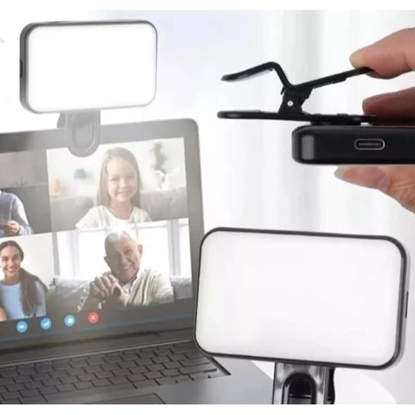 Mini Led de Preenchimento Portátil Com 3 Modos De Luz com Clip Selfie Live Stream Video Recarregavel