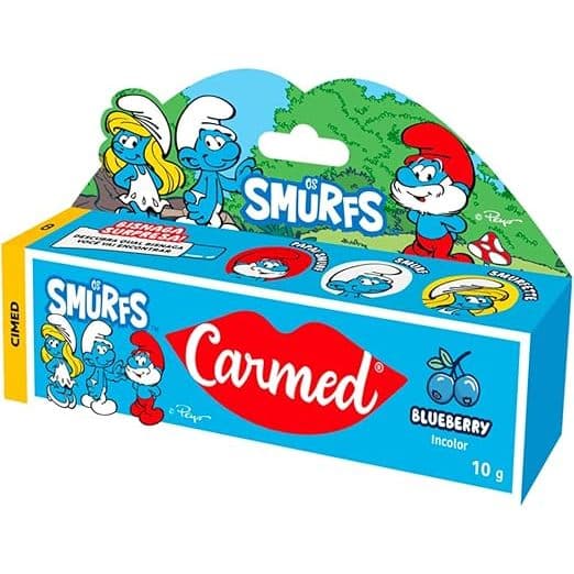 Carmed Smurfs Cimed Hidratante Labial Blueberry Incolor Edição Colecionável
