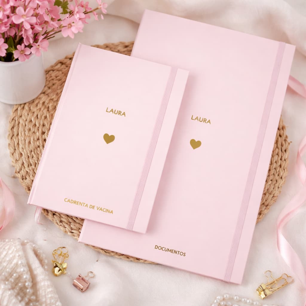 Kit Caderneta De Vacina E Com Pasta Documentos Personalizado