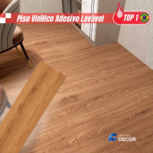 100 Placas Piso Painel Revestimento Auto Colante Mdf Vinílico Adesivo Lavável Madeira 45x11-cm