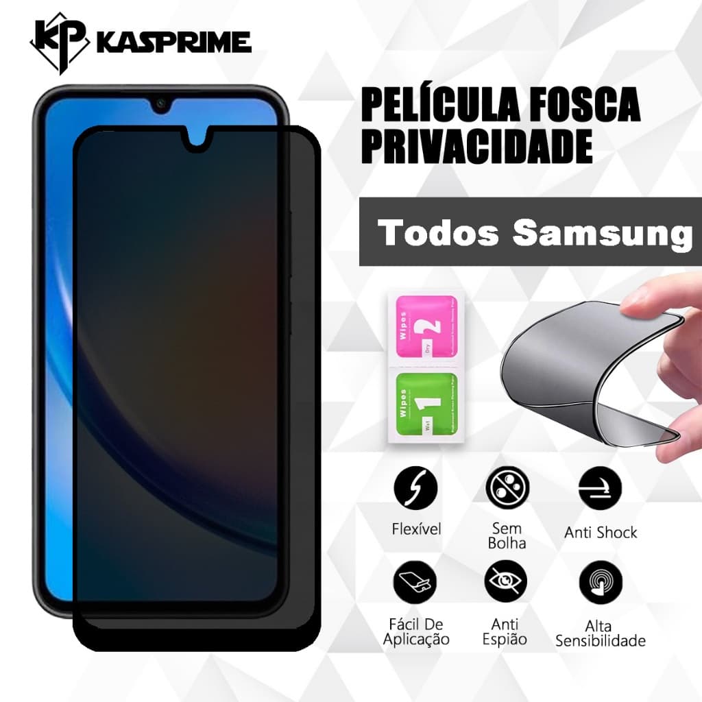 Película Cerâmica Privacidade Fosca Compatível Com Todos Samsung A07 A17 A06 A16 A36 A56 A26A05 A05 A15 A35 A14 A55