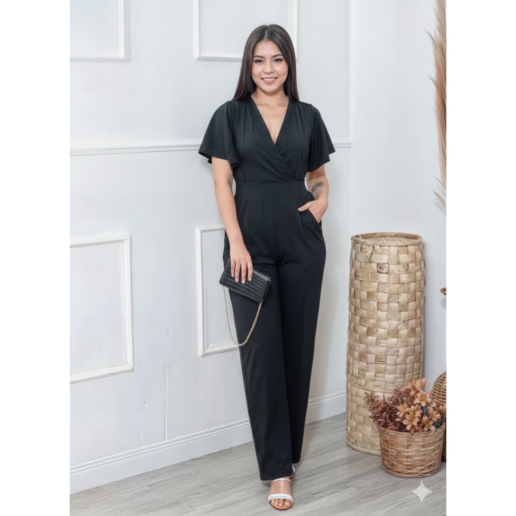 Macacão Feminino Longo Manga Morcego Pantalona Elegante