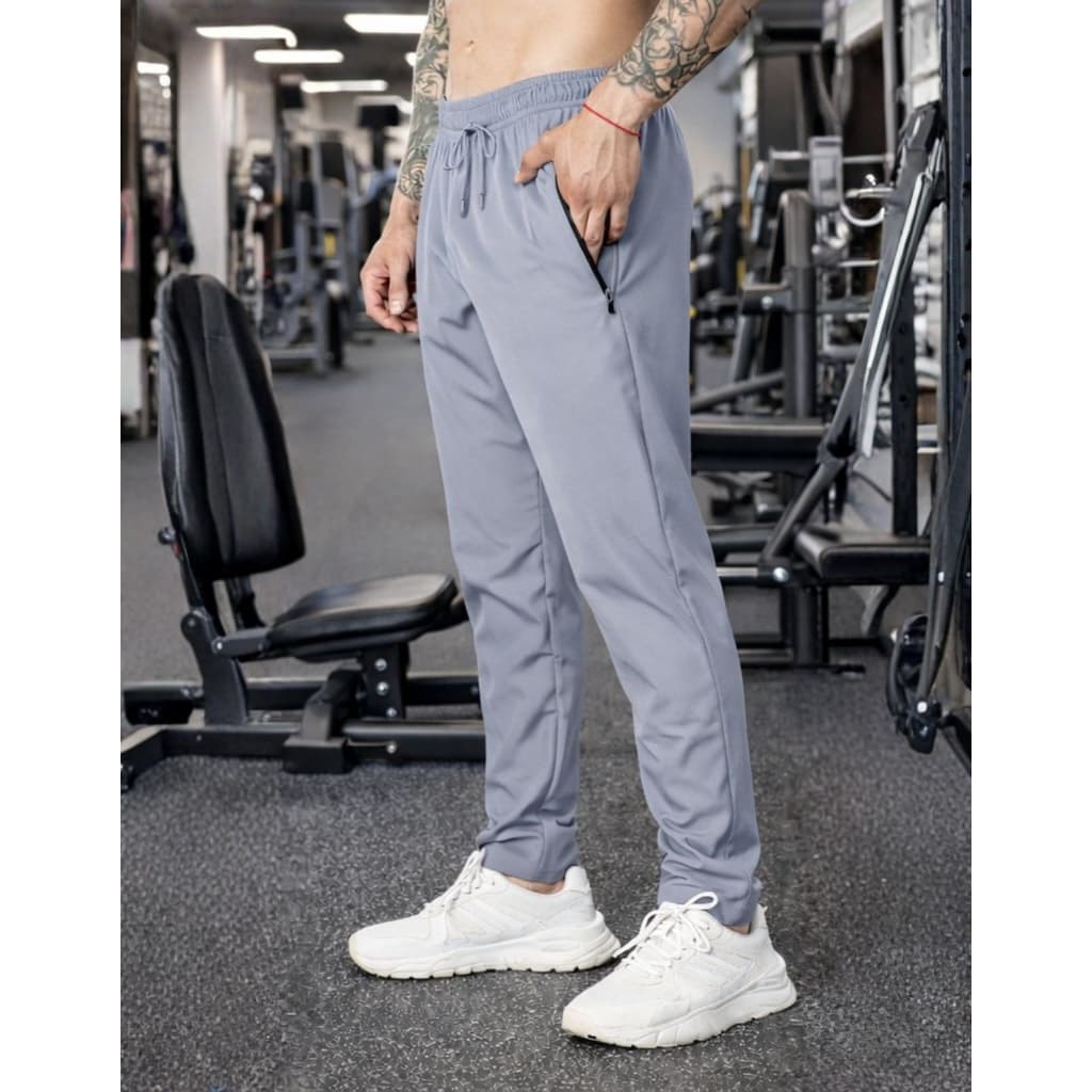Calça Tactel Treino Jogger Ziper Bolso Elastano Verão