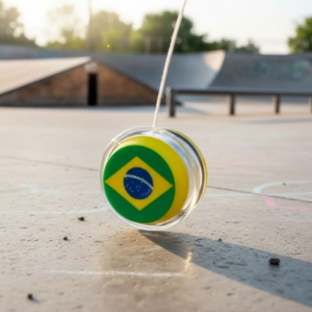 Ioiô Copa do Brasil Brinquedo Diversão Amarelo e Verde Lembrancinha Infantil Ioiô Brasil