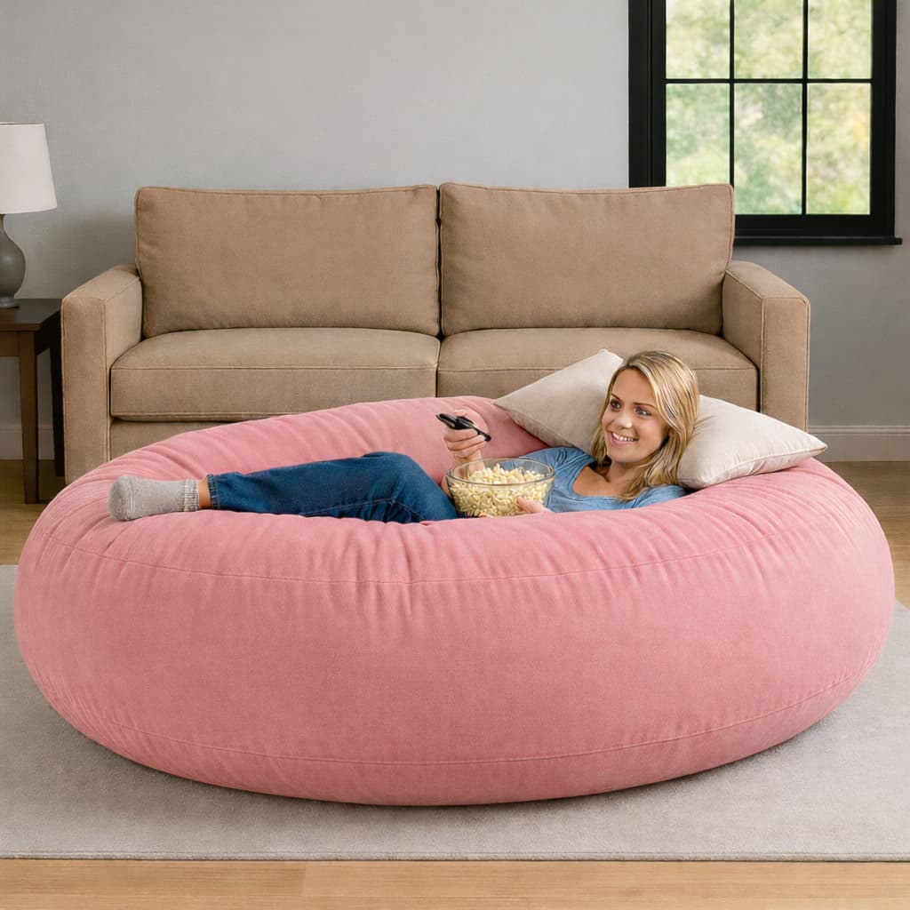 Puff Linha extra Grande Premium Suede Varias Cores 1.50x30 Diâmetro  ( Sem Enchimento )