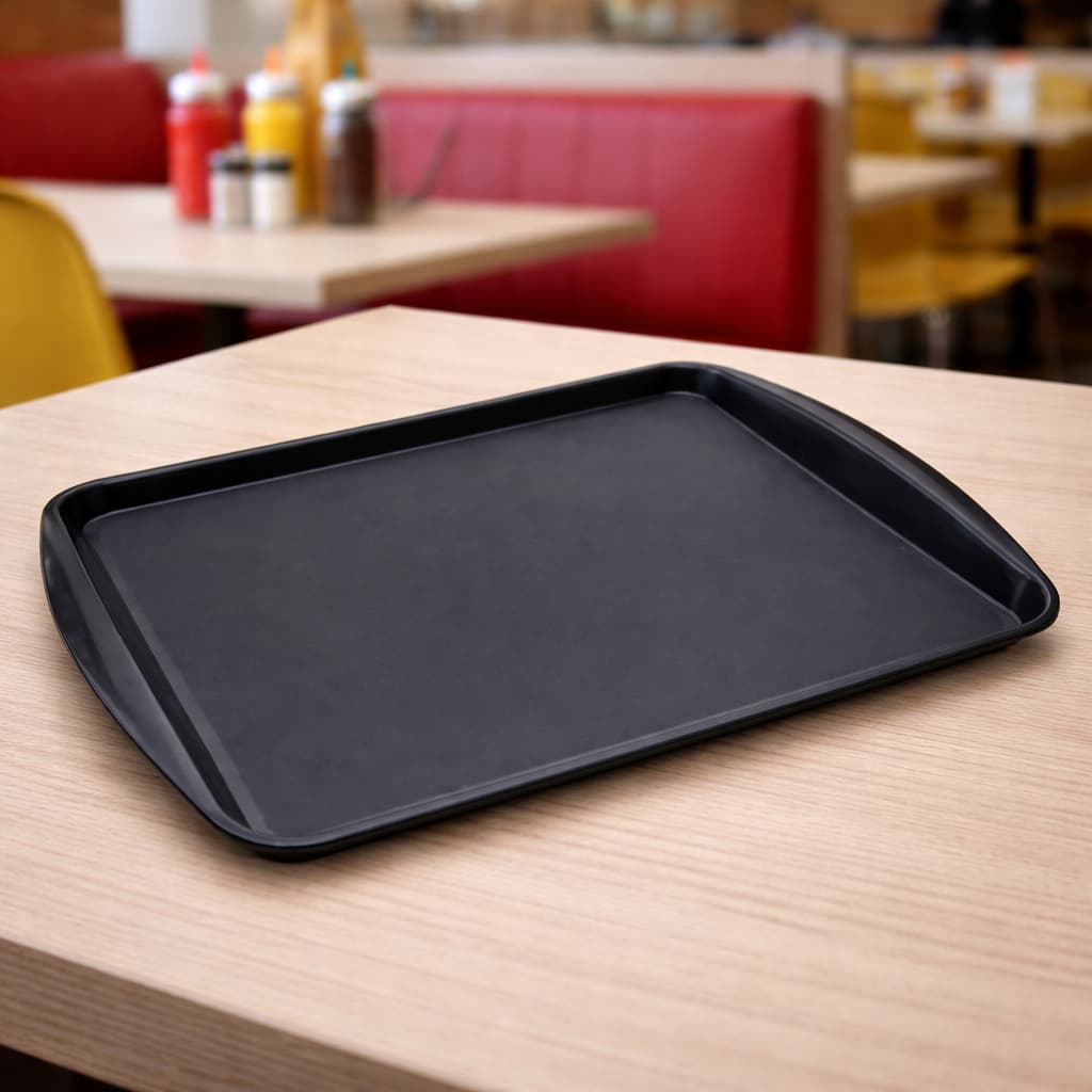 Kit Jogo 3 Bandejas Refeitório Fast Food Cozinha Cafe Plástico 43,5 x 30,5 cm Organização Duravel