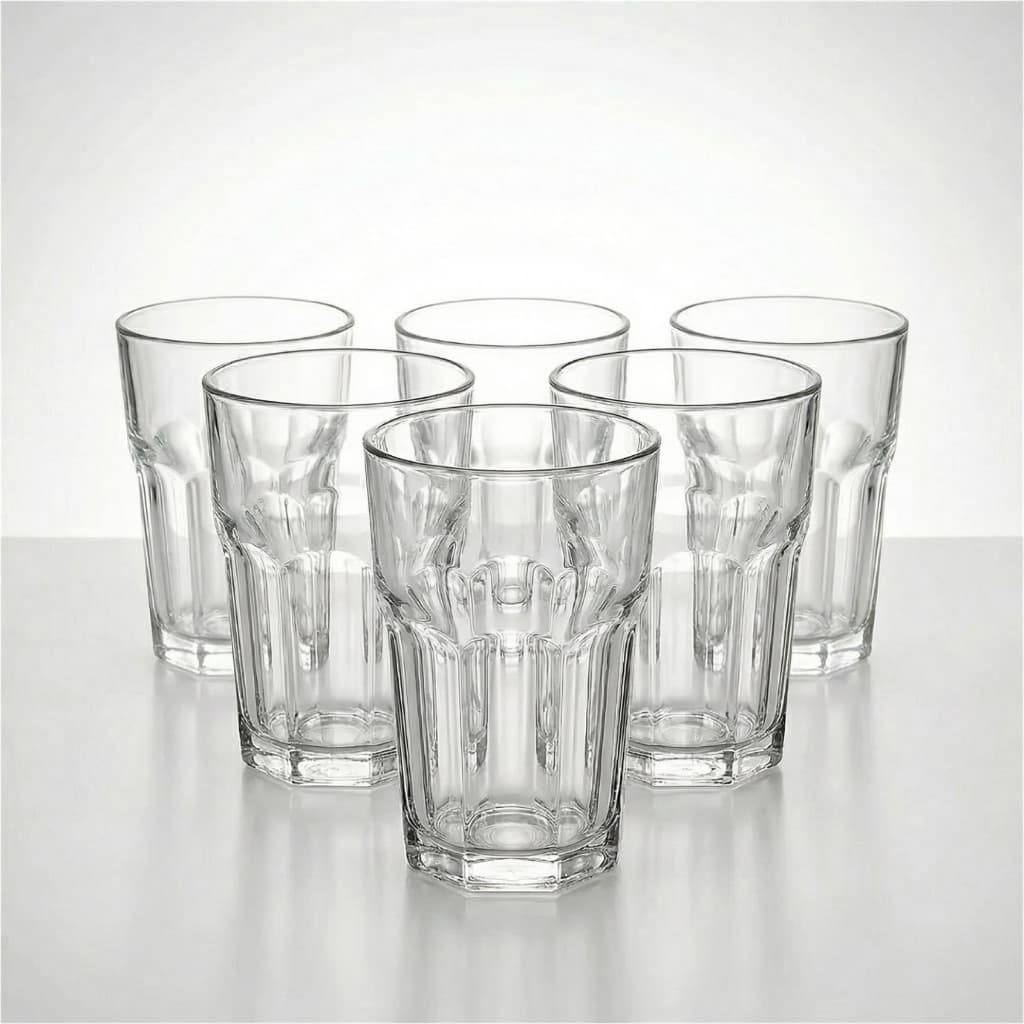 Kit Copos De Vidro Reforçado Grosso 340ml Para Suco Água Refrigerante Vitamina Restaurantes de 3 até 36 unidades