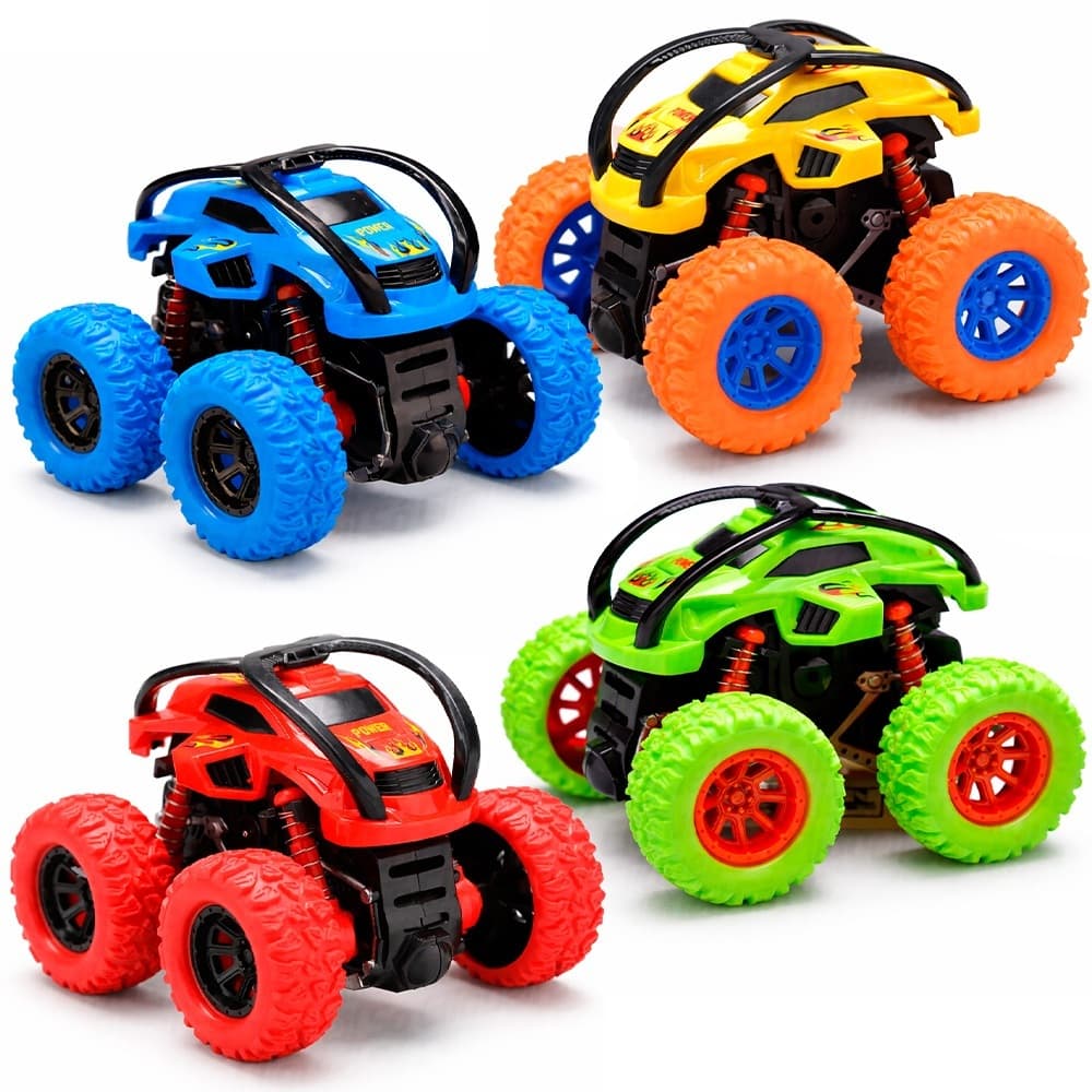 Carrinho Monster Truck 4x4 Miniatura Carro Cambalhota Pick Up Bigfoot Fricção Brinquedo Infantil