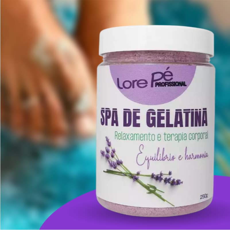Spa de Gelatina Lore Pé Profissional 250g Escalda pés Gelatina Terapêutica Relaxamento