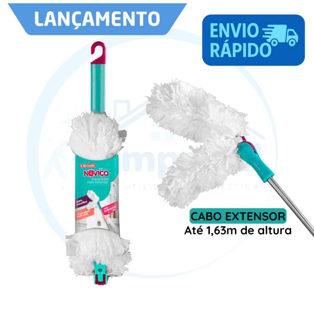 Espanador de Pó Max Extensor Noviça Cabo Extensível 1,63m Bettanin