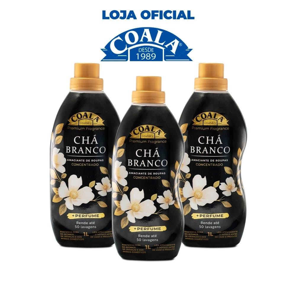 Kit Coala Laundry 3 Amaciantes - Chá Branco 1L