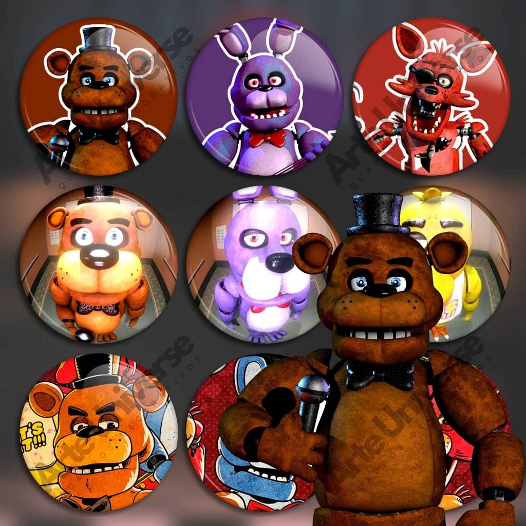 botons Five Nights at Freddy’s broche FNAF para mochila, jaqueta, pins, buttons kits com 5 unidades