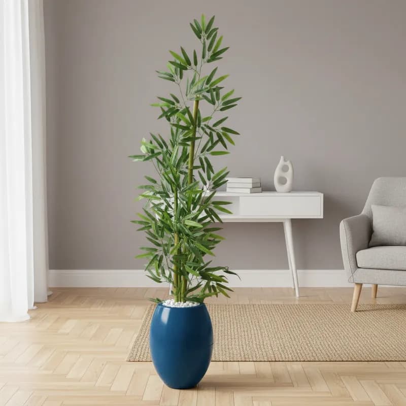 Planta Artificial Bambu Da Sorte Decoração Com Vaso