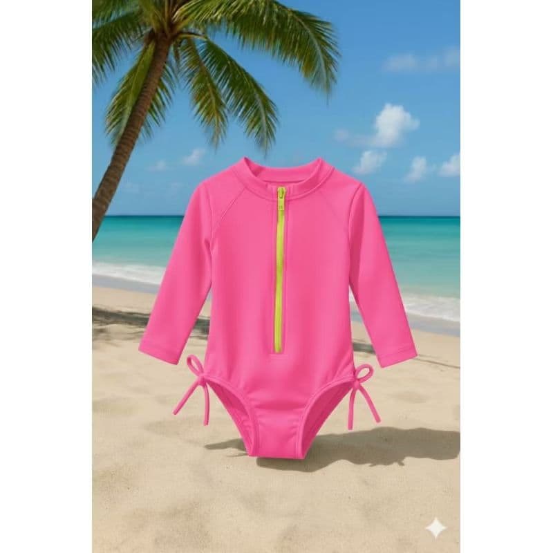 Maiô infantil Manga longa com Zíper frontal