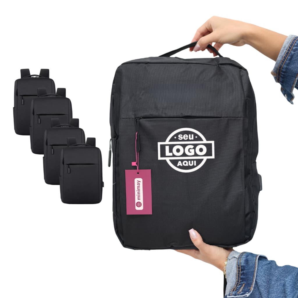 MINIMAY - Mochila USB personalizada brinde corporativo Mochila com logo kit 5